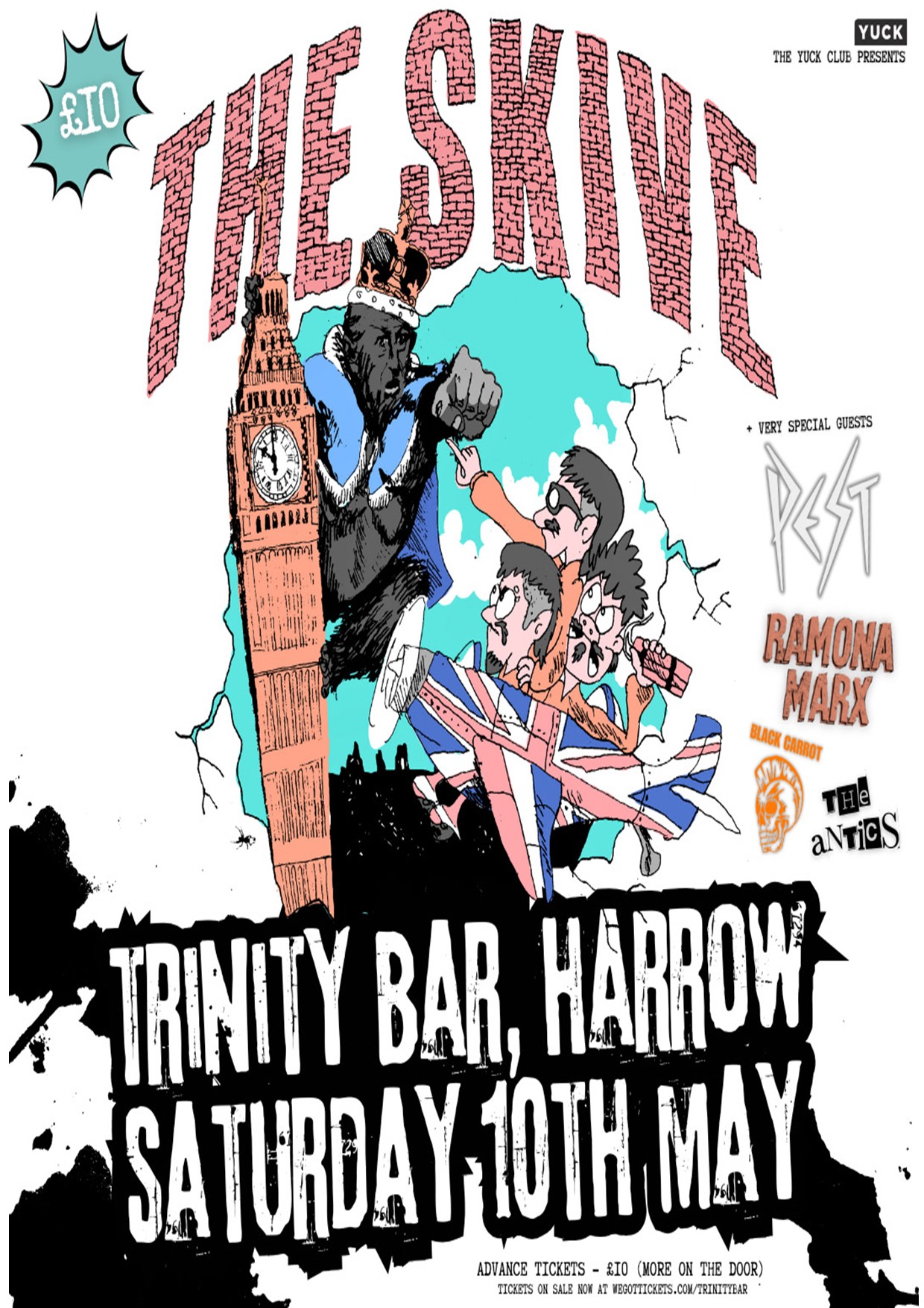 Yuck present The Skive + Pest + Ramona Marx + Black Carrot + The Antics