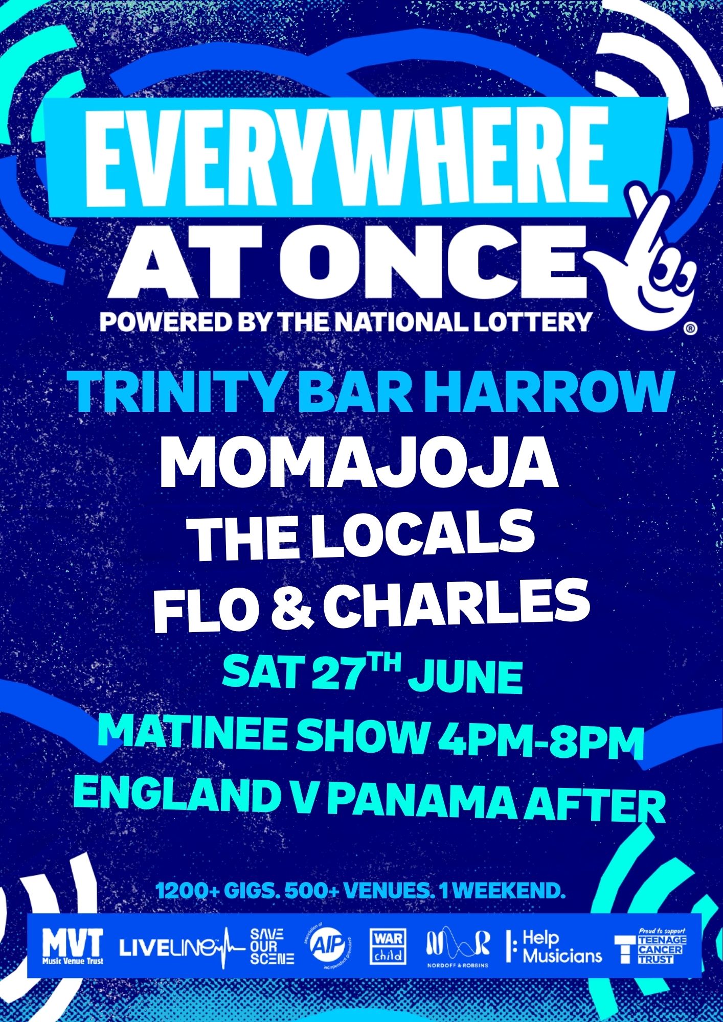 Everywhere at Once - The UKs Biggest Festival - Momajoja + The Locals + Flo & Charles MATINEE SHOW